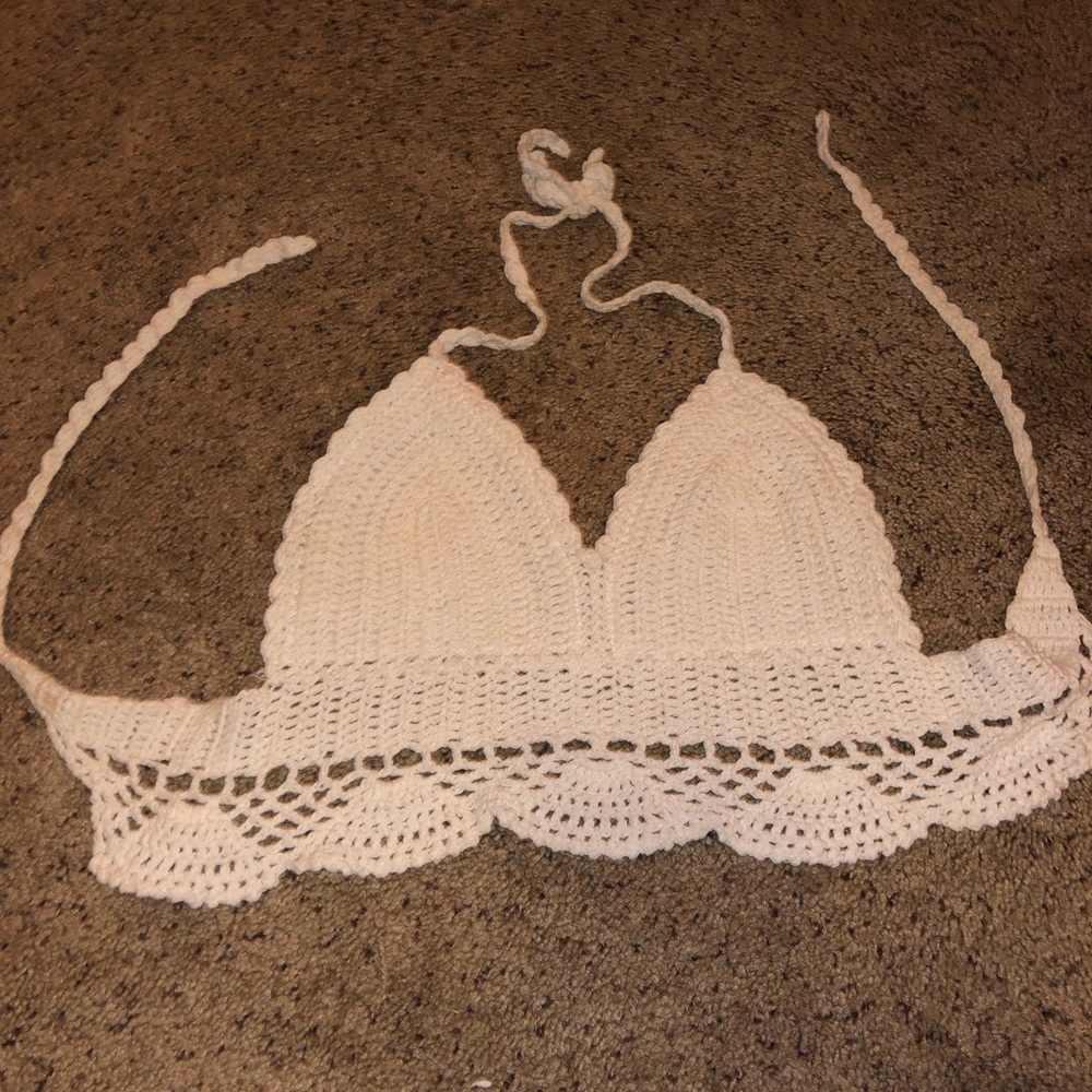 White crochet bikini/ crop top